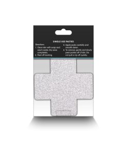 Pretty Pasties Glitter Cross Red/Silver 2 Pair