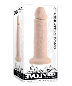 Evolved Rechargeable Vibrating 6 In. Silicone Dildo Light