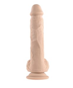 Evolved Full Monty Rechargeable Remote-Controlled Thrusting Twirling 9 In. Silicone Dildo Light