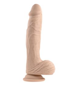 Evolved Full Monty Rechargeable Remote-Controlled Thrusting Twirling 9 In. Silicone Dildo Light