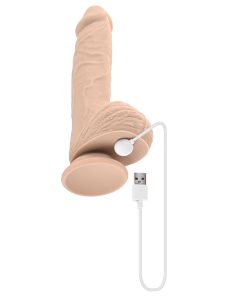 Evolved Full Monty Rechargeable Remote-Controlled Thrusting Twirling 9 In. Silicone Dildo Light