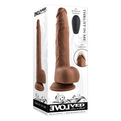 Evolved Thrust In Me Thrusting Vibrating 9.25 In. Dildo Dark