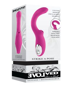 Evolved Strike A Pose Posable Suction & Tapping Vibrator – Pink