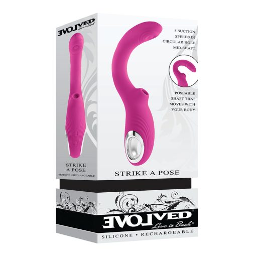 Evolved Strike A Pose Posable Suction & Tapping Vibrator – Pink