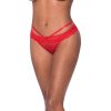Magic Silk Ooh La Lace Peek-A-Boo Cheeky Panty Red S/M