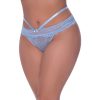 Magic Silk Ooh La Lace Peek-A-Boo Cheeky Panty Periwinkle Queen Size