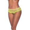 Magic Silk Love Star Skirted Hipster With Open Crotch Panty Neon Chartreuse S/M