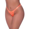 Magic Silk Rude Awakening Split Crotch Thong Neon Orange Queen Size