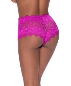 Magic Silk Berrylicious Split Crotch Lace Boyshort Raspberry S/M