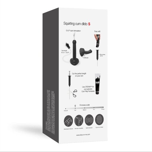 Strap-On-Me Squirting Cum Semi-Realistic Silicone Dildo Black S (Fluid Not Included) - Image 9