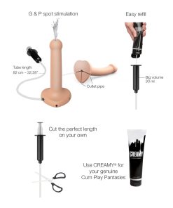 Strap-On-Me Squirting Cum Semi-Realistic Silicone Dildo Vanilla S (Fluid Not Included)