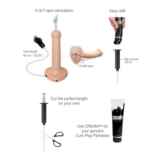 Strap-On-Me Squirting Cum Semi-Realistic Silicone Dildo Vanilla S (Fluid Not Included) - Image 3