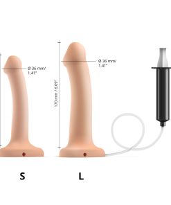 Strap-On-Me Squirting Cum Semi-Realistic Silicone Dildo Vanilla S (Fluid Not Included)