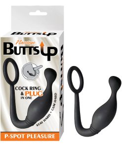 Nasstoys Butts Up P-Spot Pleasure Silicone Cock Ring & Anal Plug Black