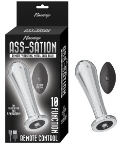 Nasstoys Ass-Sation Remote Vibrating Metal Anal Bulb Silver