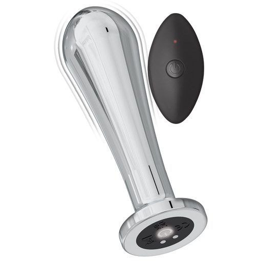 Nasstoys Ass-Sation Remote Vibrating Metal Anal Bulb Silver - Image 2