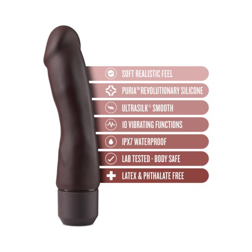 Dr. Skin Silicone Dr. Steve 7 In. Vibrating Dildo Brown - Image 5