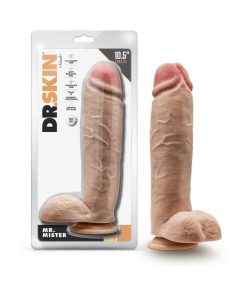 Dr. Skin Mr. Mister 10.5 In. Dildo With Balls Beige