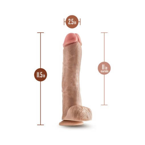 Dr. Skin Mr. Savage 11.5 In. Dildo With Balls Beige - Image 6