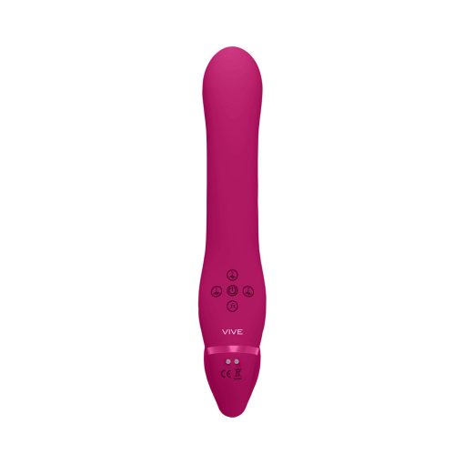 Vive Ai Rechargeable Dual Vibrating & Air Wave Tickler Silicone Strapless Strapon Pink - Image 4
