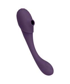 Vive Mirai Rechargeable Double Ended Pulse Wave & Air Wave Bendable Silicone Vibrator Purple