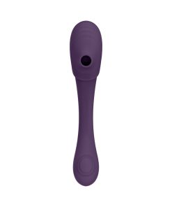 Vive Mirai Rechargeable Double Ended Pulse Wave & Air Wave Bendable Silicone Vibrator Purple