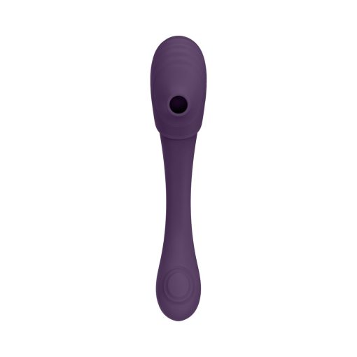 Vive Mirai Rechargeable Double Ended Pulse Wave & Air Wave Bendable Silicone Vibrator Purple - Image 6