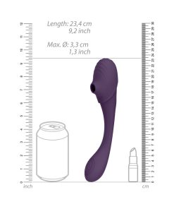 Vive Mirai Rechargeable Double Ended Pulse Wave & Air Wave Bendable Silicone Vibrator Purple