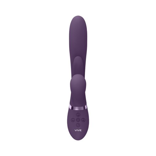 Vive Kura Rechargeable Thrusting Silicone G-Spot Vibrator With Flapping Tongue And Pulse Wave Stimulator Purple - Image 6