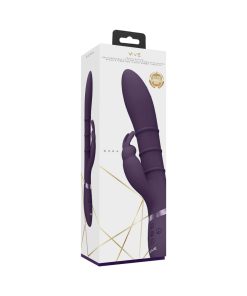 Vive Sora Rechargeable Silicone G-Spot Rabbit Vibrator With Up & Down Stimulating Rings Purple