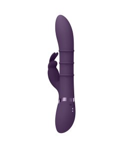 Vive Sora Rechargeable Silicone G-Spot Rabbit Vibrator With Up & Down Stimulating Rings Purple