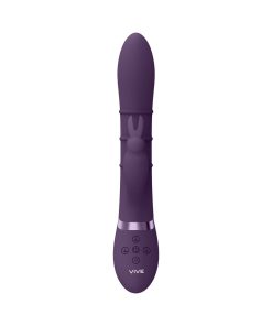 Vive Sora Rechargeable Silicone G-Spot Rabbit Vibrator With Up & Down Stimulating Rings Purple