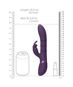 Vive Sora Rechargeable Silicone G-Spot Rabbit Vibrator With Up & Down Stimulating Rings Purple