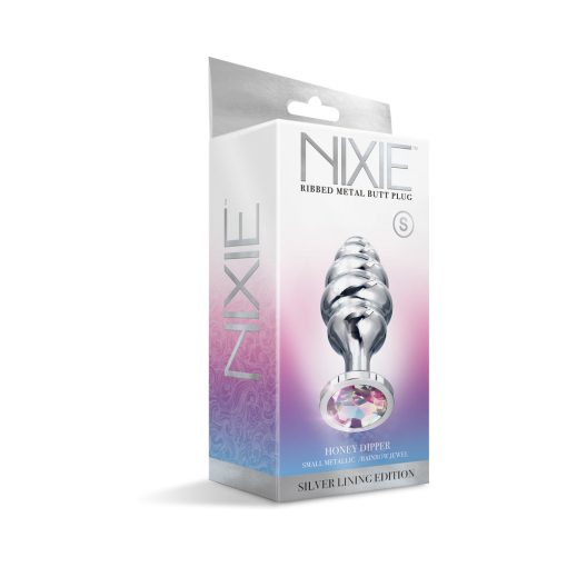 Nixie Ribbed Metal Butt Plug Honey Dipper Small - Image 4