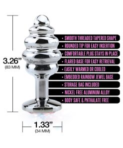 Nixie Ribbed Metal Butt Plug Honey Dipper Medium