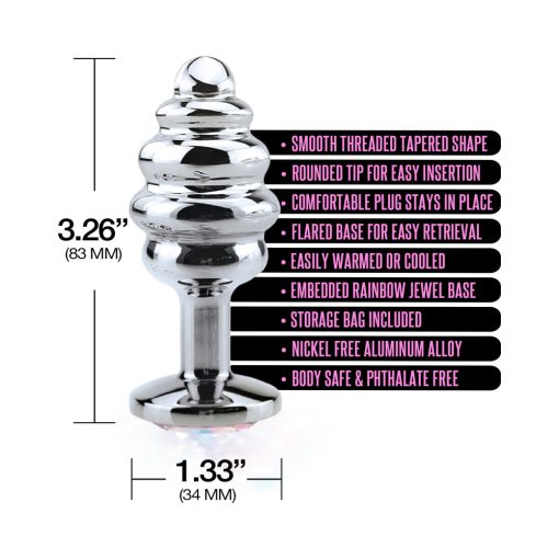 Nixie Ribbed Metal Butt Plug Honey Dipper Medium - Image 3