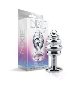 Nixie Ribbed Metal Butt Plug Honey Dipper Large