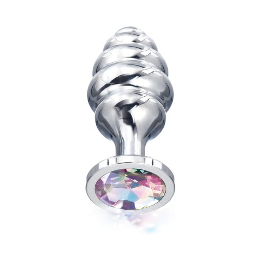 Nixie Ribbed Metal Butt Plug Honey Dipper Large - Image 2