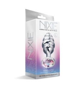 Nixie Ribbed Metal Butt Plug Honey Dipper Large