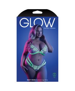 Fantasy Lingerie Glow-in-the-Dark Lingerie Set – Lace Bralette & Panty White Q/S