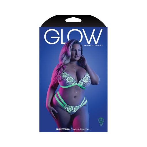 Fantasy Lingerie Glow-in-the-Dark Lingerie Set – Lace Bralette & Panty White Q/S