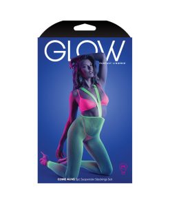 Fantasy Lingerie Glow Come Alive Set Neon Green O/S
