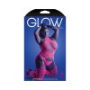Fantasy Lingerie Glow Captivating High Neck Halter Bodystocking & G-String Set Neon Pink Queen Size
