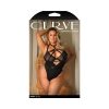 Fantasy Lingerie Curve Krista Strappy Harness Teddy With Snap Closure Black 1Xl/2Xl