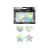 Fantasy Lingerie Holographic 2-Pair Pasties Set Heart & Star Shapes O/S