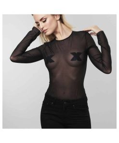 Bijoux Indiscrets Flash Reusable Glitter Pasties Cross Black