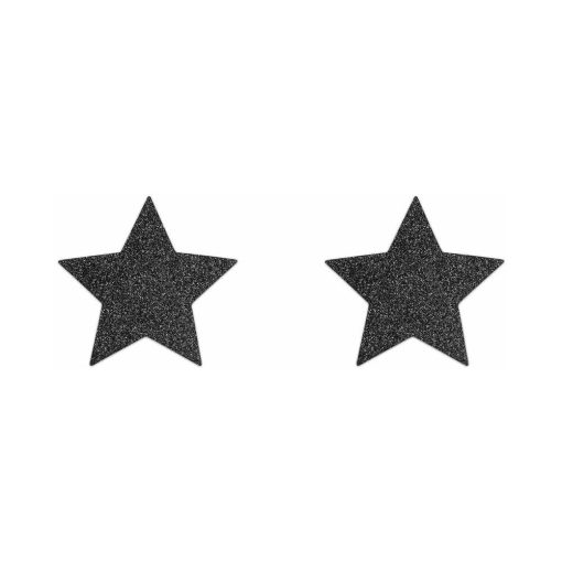 Bijoux Indiscrets Flash Reusable Glitter Pasties Star Black - Image 2