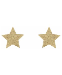 Bijoux Indiscrets Flash Reusable Glitter Pasties Star Gold