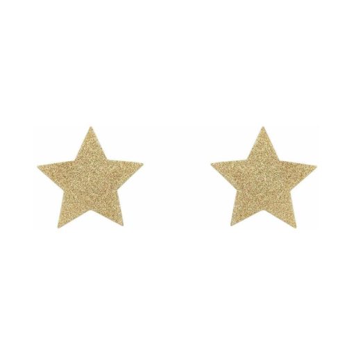 Bijoux Indiscrets Flash Reusable Glitter Pasties Star Gold - Image 2