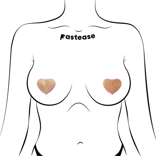 Pastease Petites Liquid Hearts Pasties Rose Gold 2-Pack - Image 2